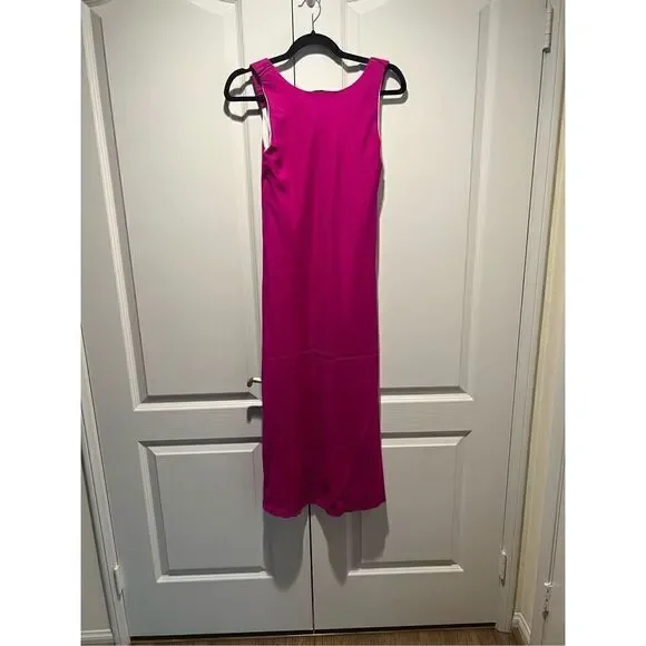 NOUVELLE / SILK95FIVE silk Hot Pink DRESS color: Bougainvillea size S NWT$310 - Picture 3 of 6